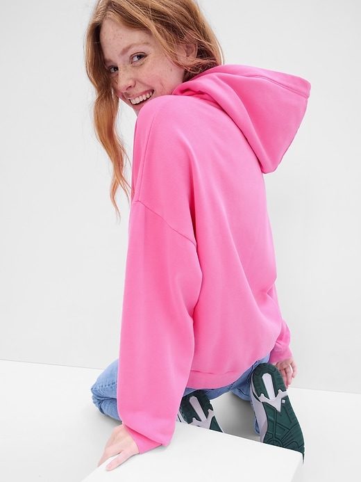 2 of 8 showing, with the color super neon pink of product Vintage Soft Hi-Low Hoodie