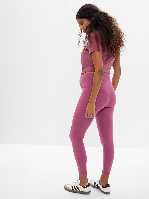 2 of 8 showing, with the color damson purple of product Maternity Recycled Full Panel Leggings