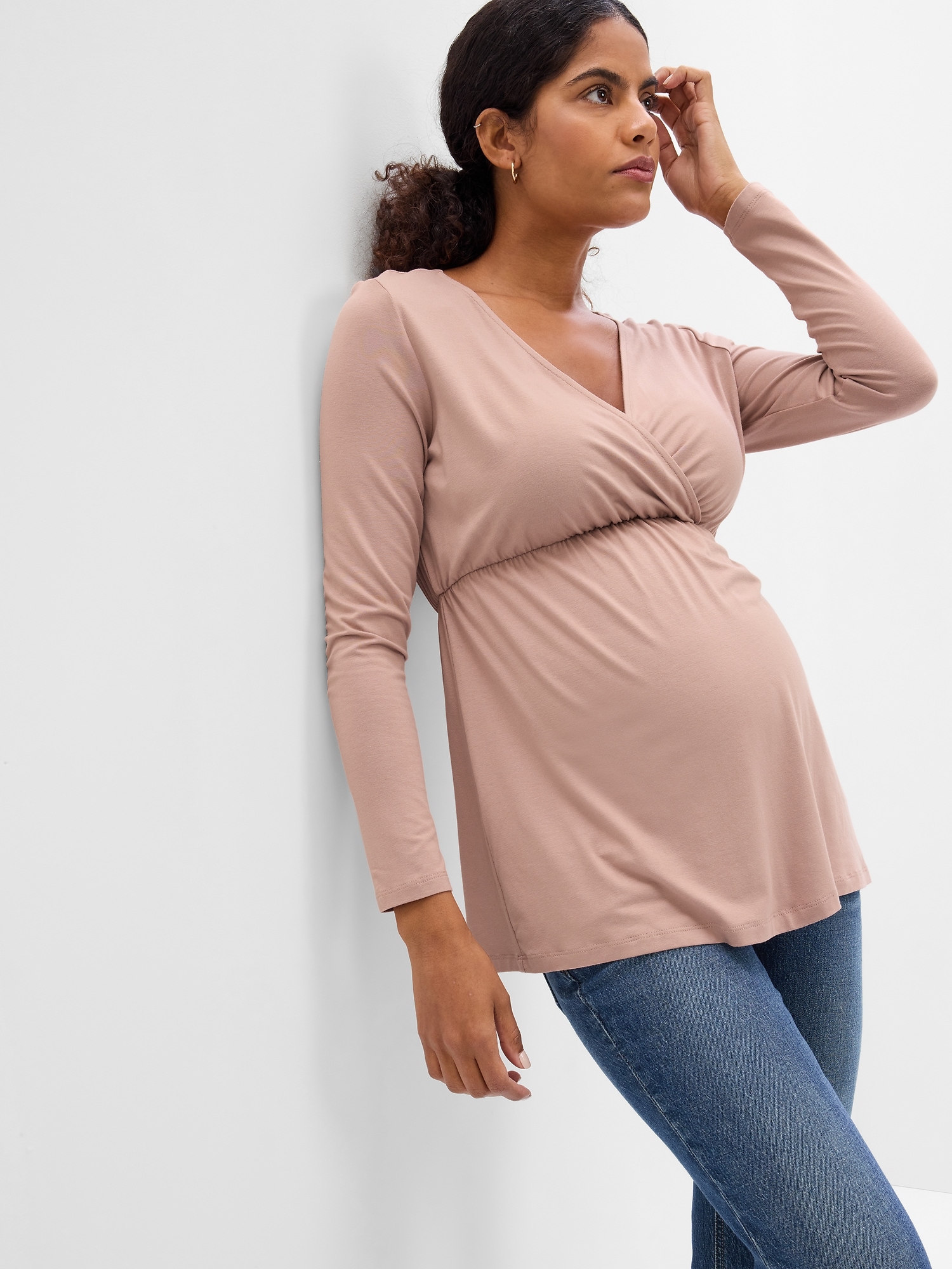 Maternity Jersey Nursing Wrap Top Gap