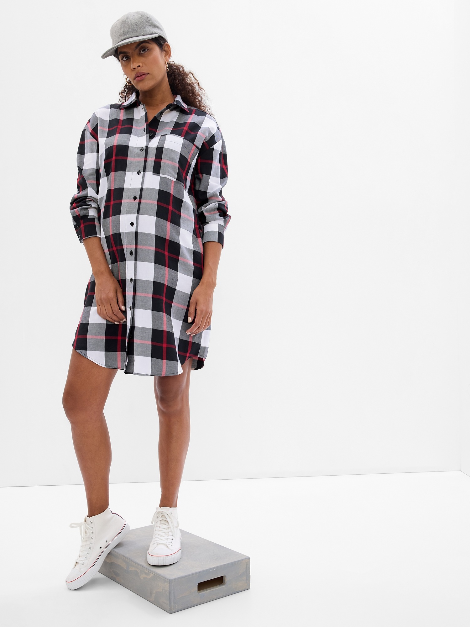 Maternity Plaid Shirtdress Gap