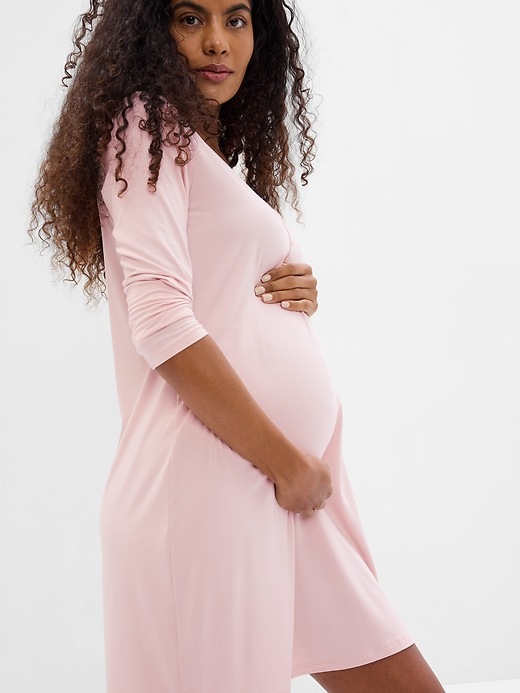 Image number 1 showing, Maternity LENZING And Modal Cooling PJ Dress