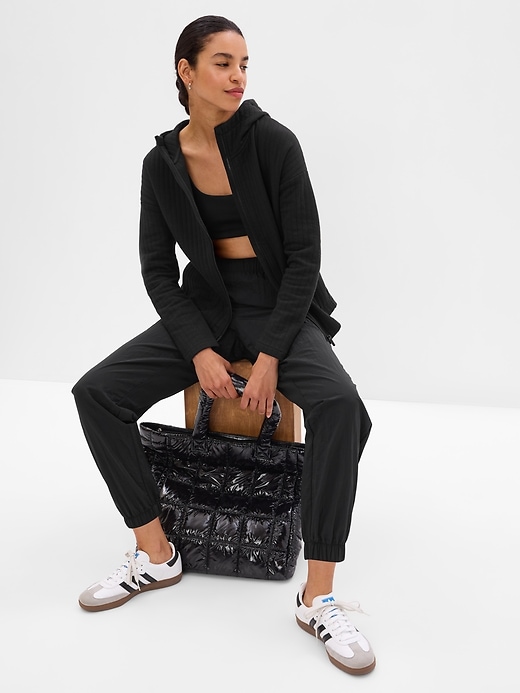 1 of 8 showing, with the color true black of product GapFit Jacquard Full-Zip Jacket
