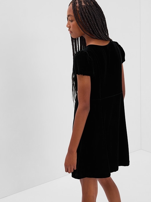 Teen ButtonFront Velvet Dress Gap