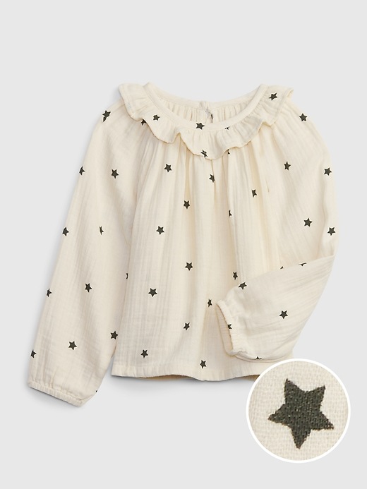 Image number 1 showing, Toddler Ruffle Gauze Top