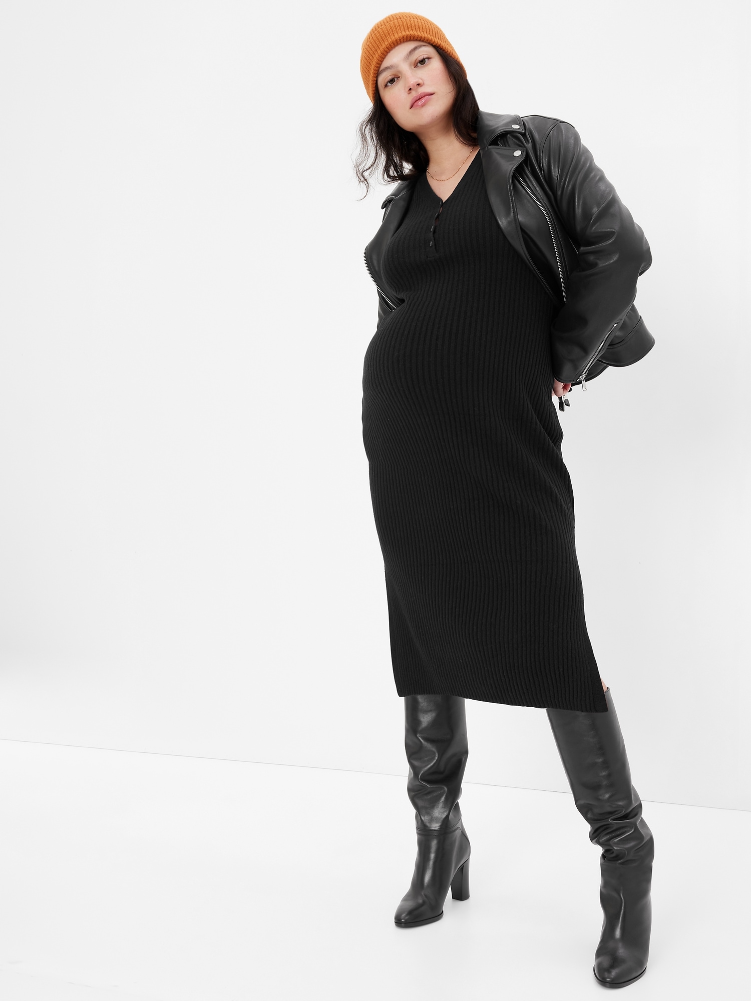 Maternity Henley Midi Sweater Dress | Gap