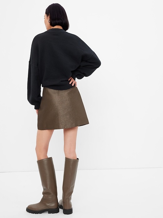 Image number 2 showing, Metallic Jacquard Mini Skirt