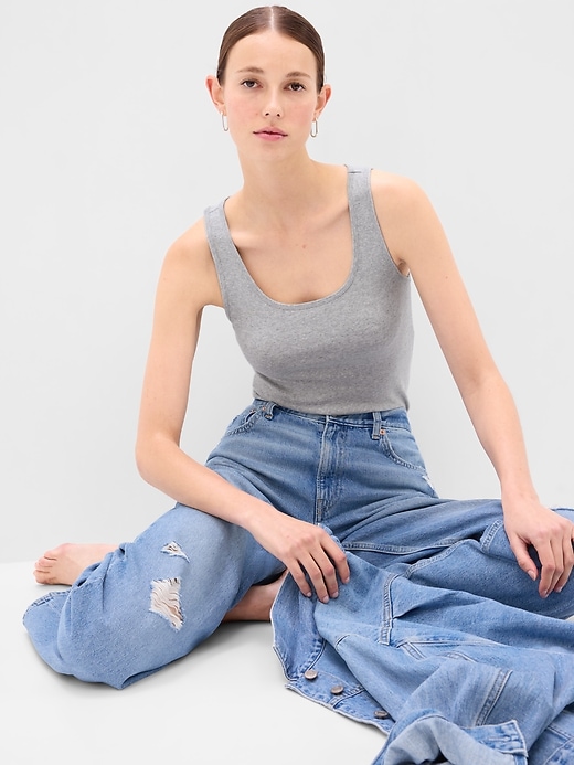 1 of 8 showing, with the color heather grey of product Modern Tank Top