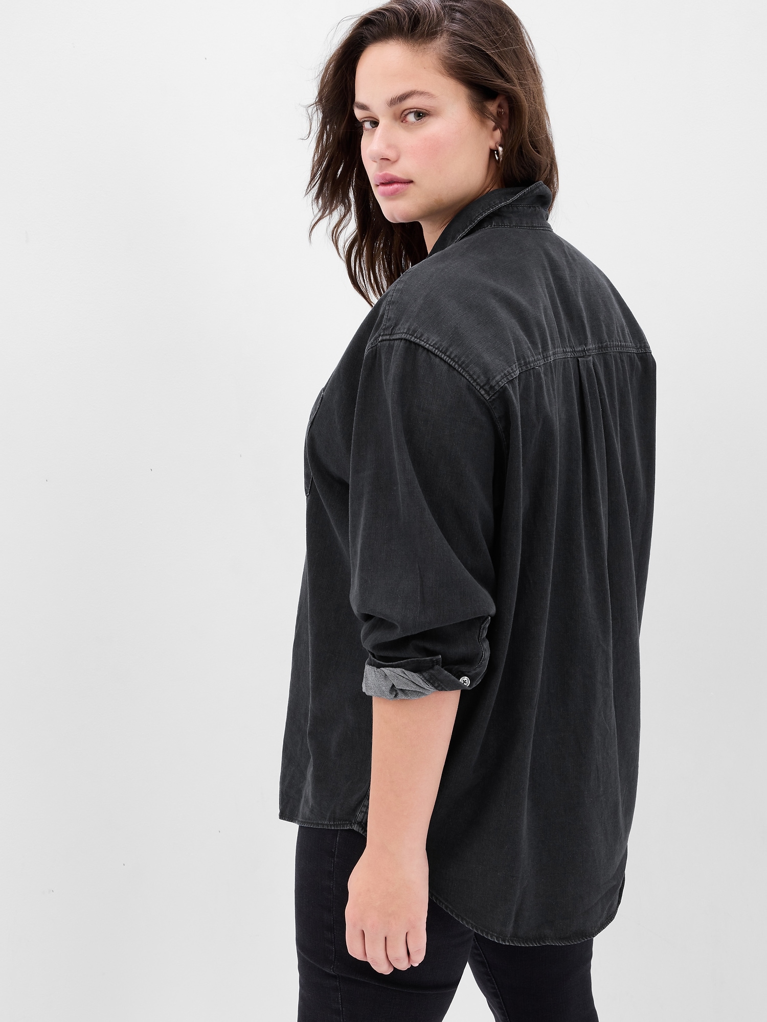 Gap black online denim shirt