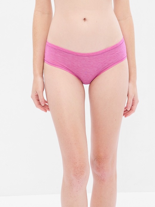 2 of 8 showing, with the color heather grey, mineral blue, black, brush beige, & phlox pink of product Breathe Hipster (5-Pack)