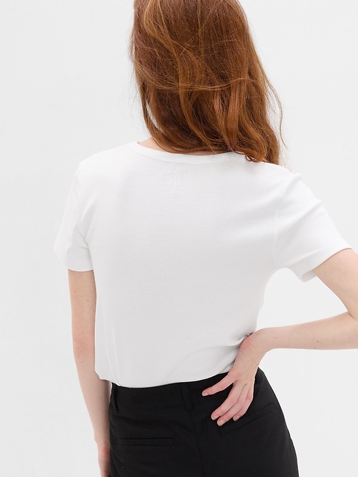 2 of 8 showing, with the color optic white of product Modern V-Neck T-Shirt