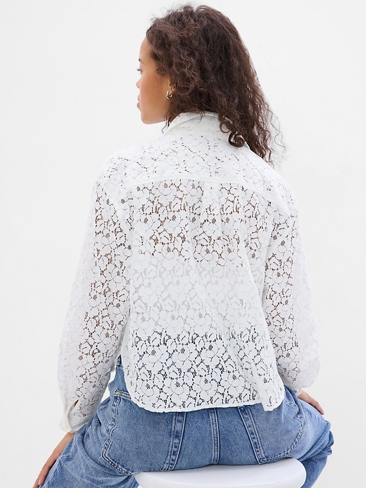 Image number 2 showing, Lace Cropped Shirt