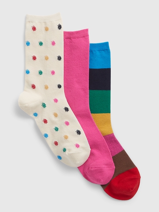 1 of 8 showing, with the color multi color happy stripe of product Crew Socks (3-Pack)