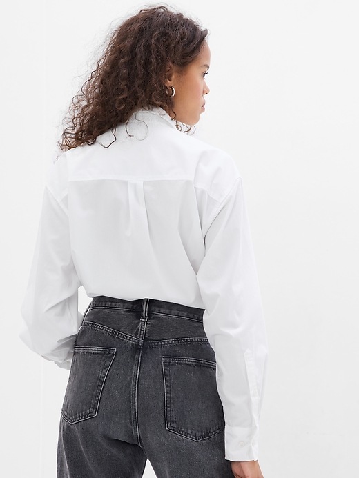2 of 8 showing, with the color optic white of product Rhinestone Button Big Shirt