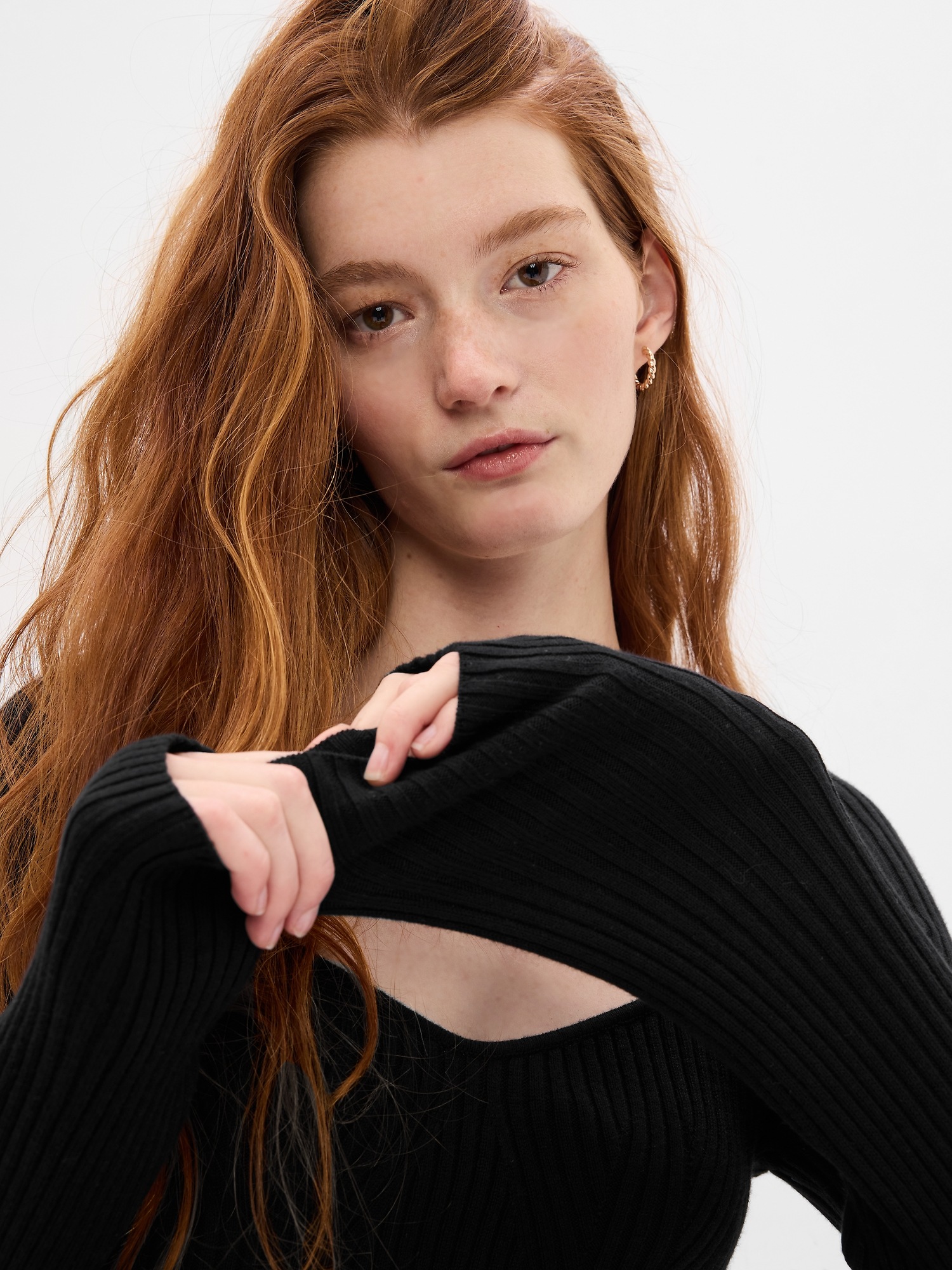 Sweetheart Rib Midi Sweater Dress | Gap