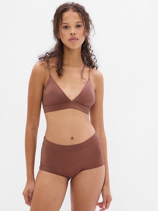 1 of 8 showing, with the color mauve pink of product Satin Triangle Bra