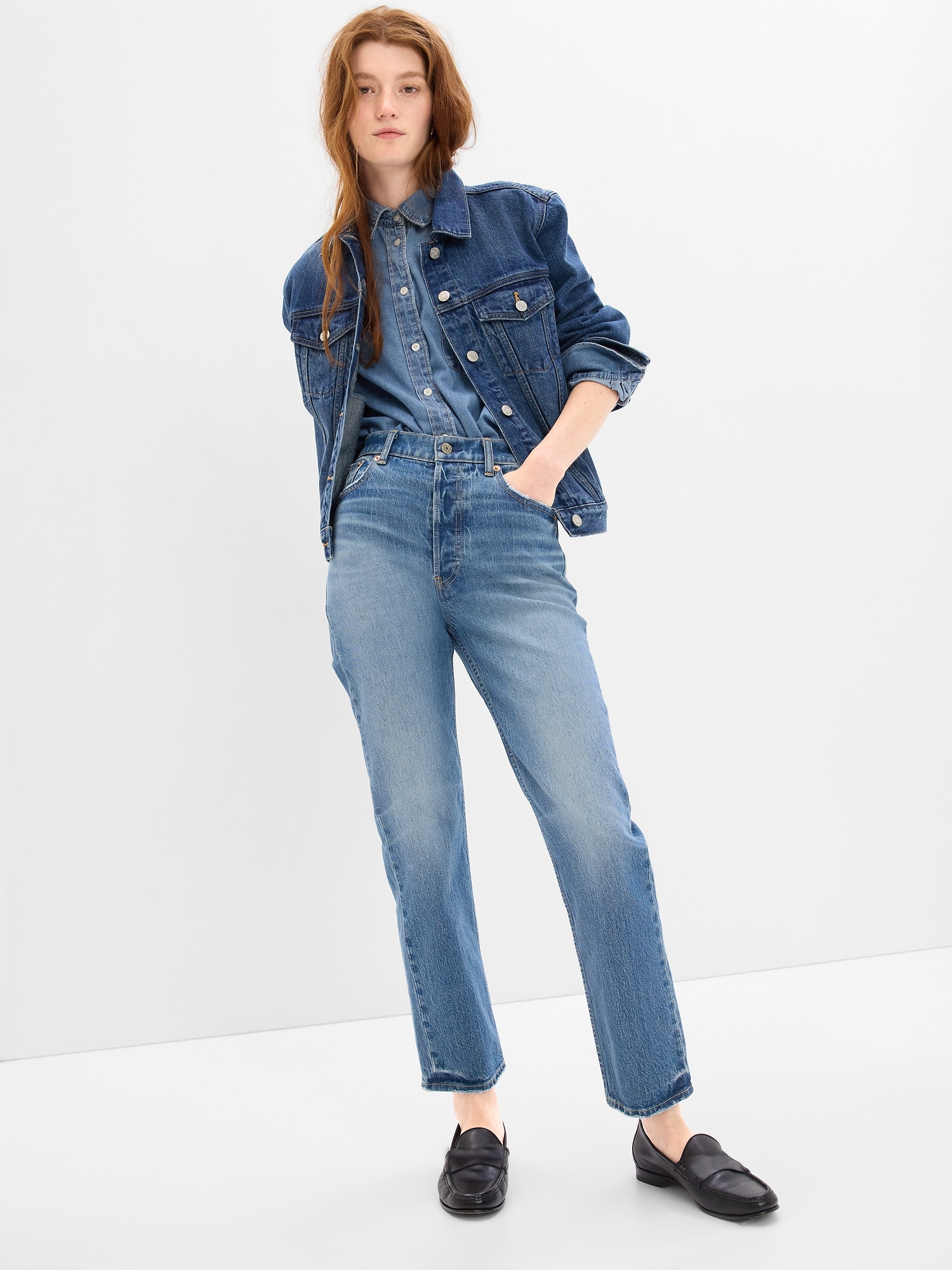 Gap High Rise Cheeky Straight Jeans