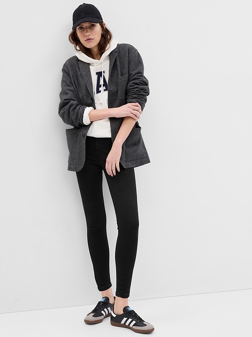 1 of 8 showing, with the color black rinse of product High Rise Universal Jeggings