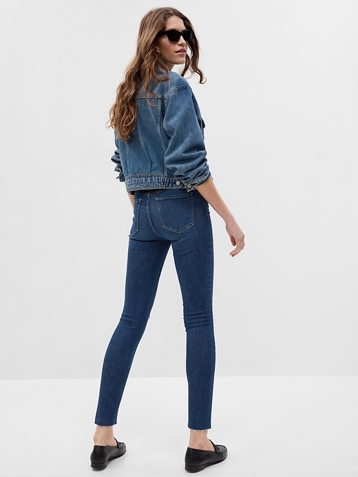2 of 8 showing, with the color dark indigo of product Mid Rise Universal Jegging