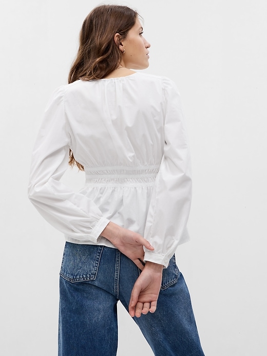 完売品【euw】puff sleeve peplum top / ivory puff sleeve peplum top / ivory