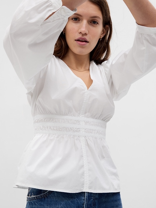 Puff Sleeve Peplum Top | Gap