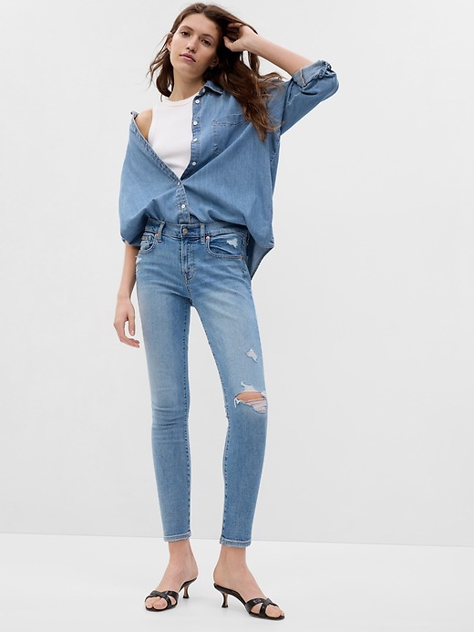 Image number 1 showing, Mid Rise True Skinny Jeans