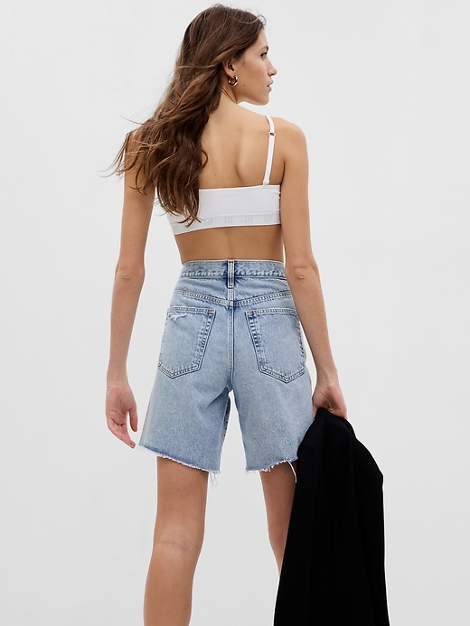 Image number 2 showing, 8" Mid Rise '90s Loose Denim Bermuda Shorts