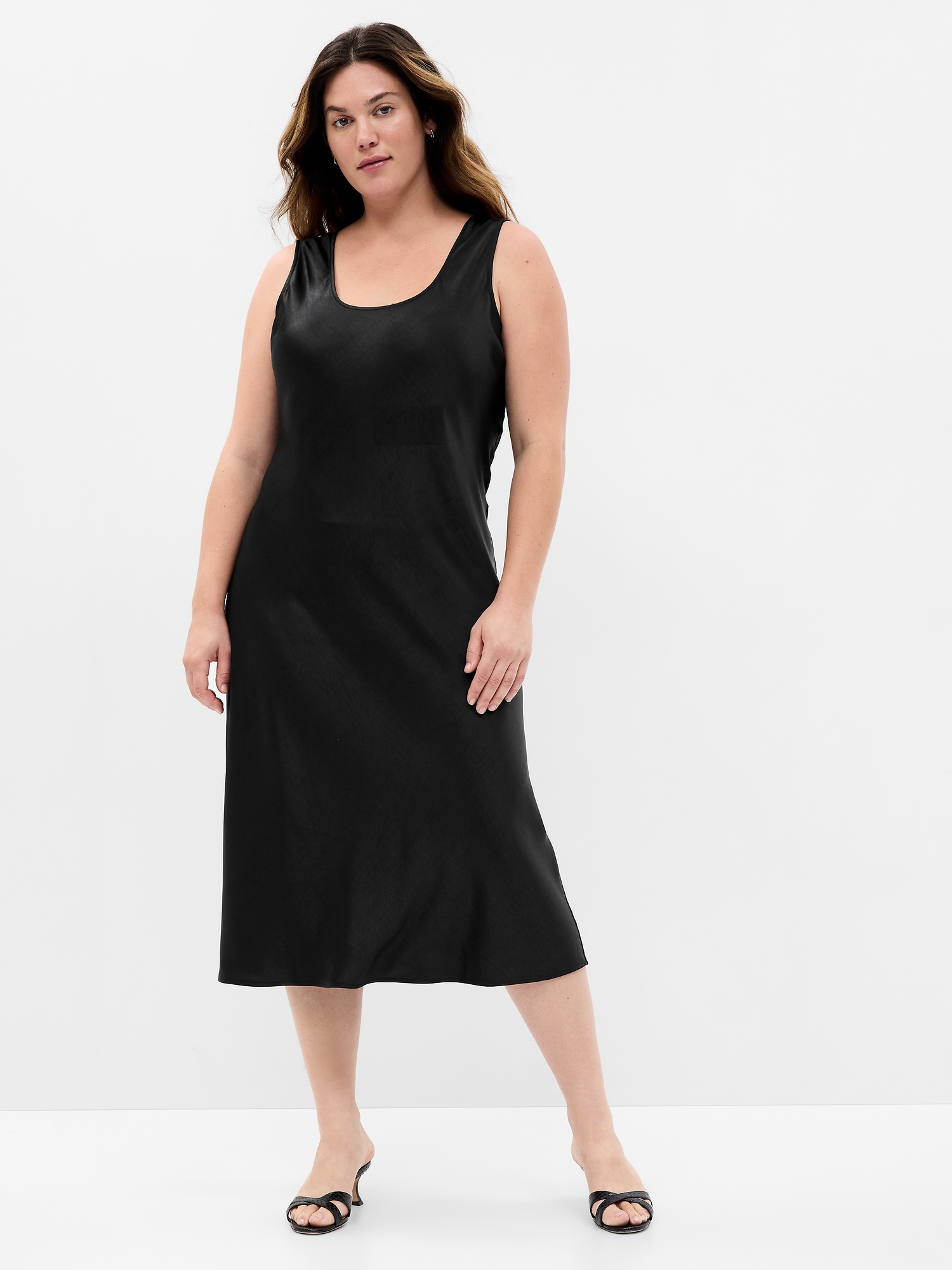 Satin Midi Tank Dress Gap