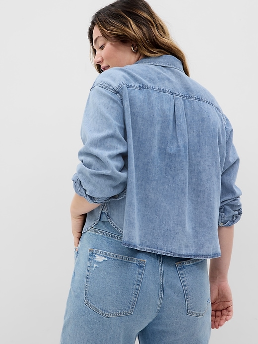 Image number 5 showing, Cropped Denim Shirt