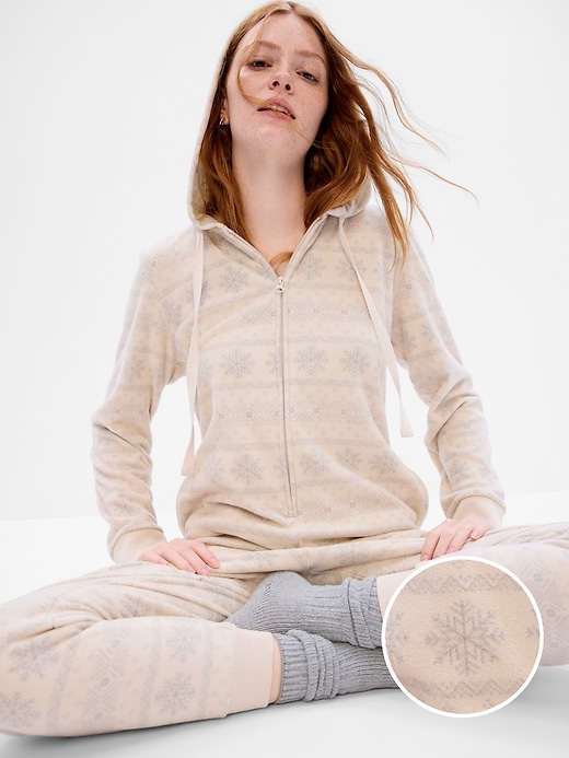 Image number 1 showing, Microfleece PJ One-Piece