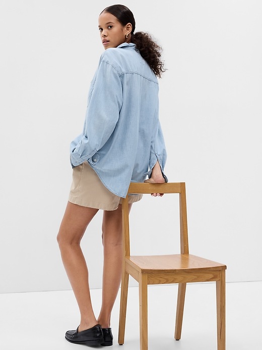 Image number 2 showing, Chambray Denim Big Shirt with Washwell
