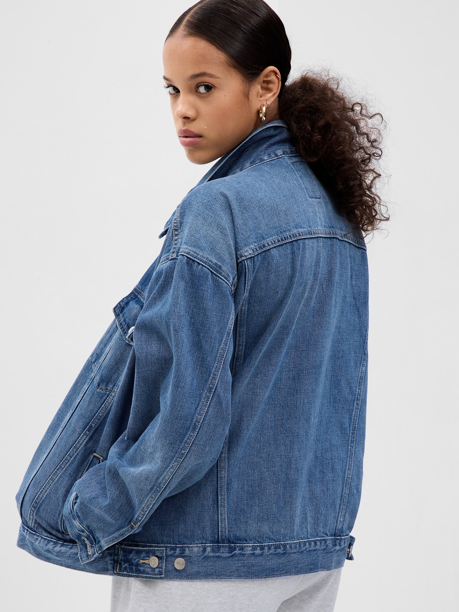 Faded Areas Oversized Denim Jacket & Jeans Set – Datti Store