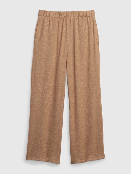 1 of 8 showing, with the color holiday brown of product Kids Softspun Wide-Leg Pants