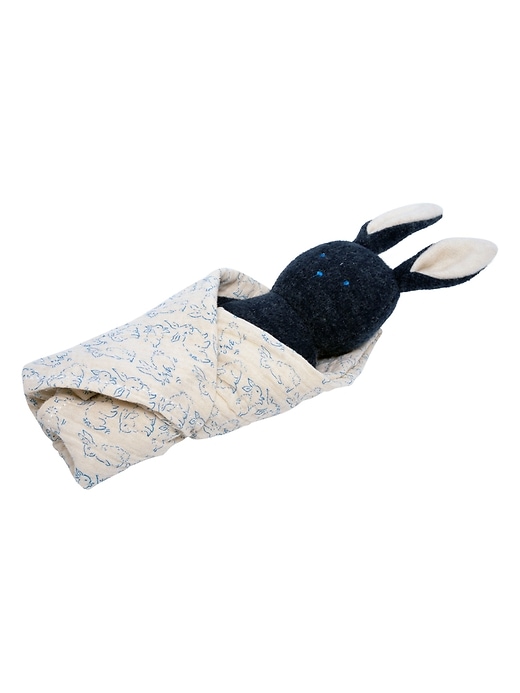 2 of 8 showing, with the color Multi of product Bunny Rattle and Burp Cloth