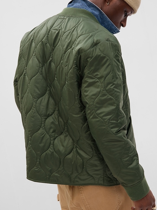 2 of 8 showing, with the color jungle green of product Recycled Oversized Lightweight Liner Jacket