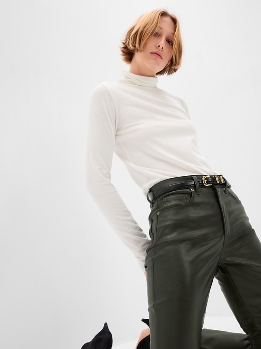 Slim Fit Hip Raise Leather Pants Thin Velvet Outdoor Casual Leggings