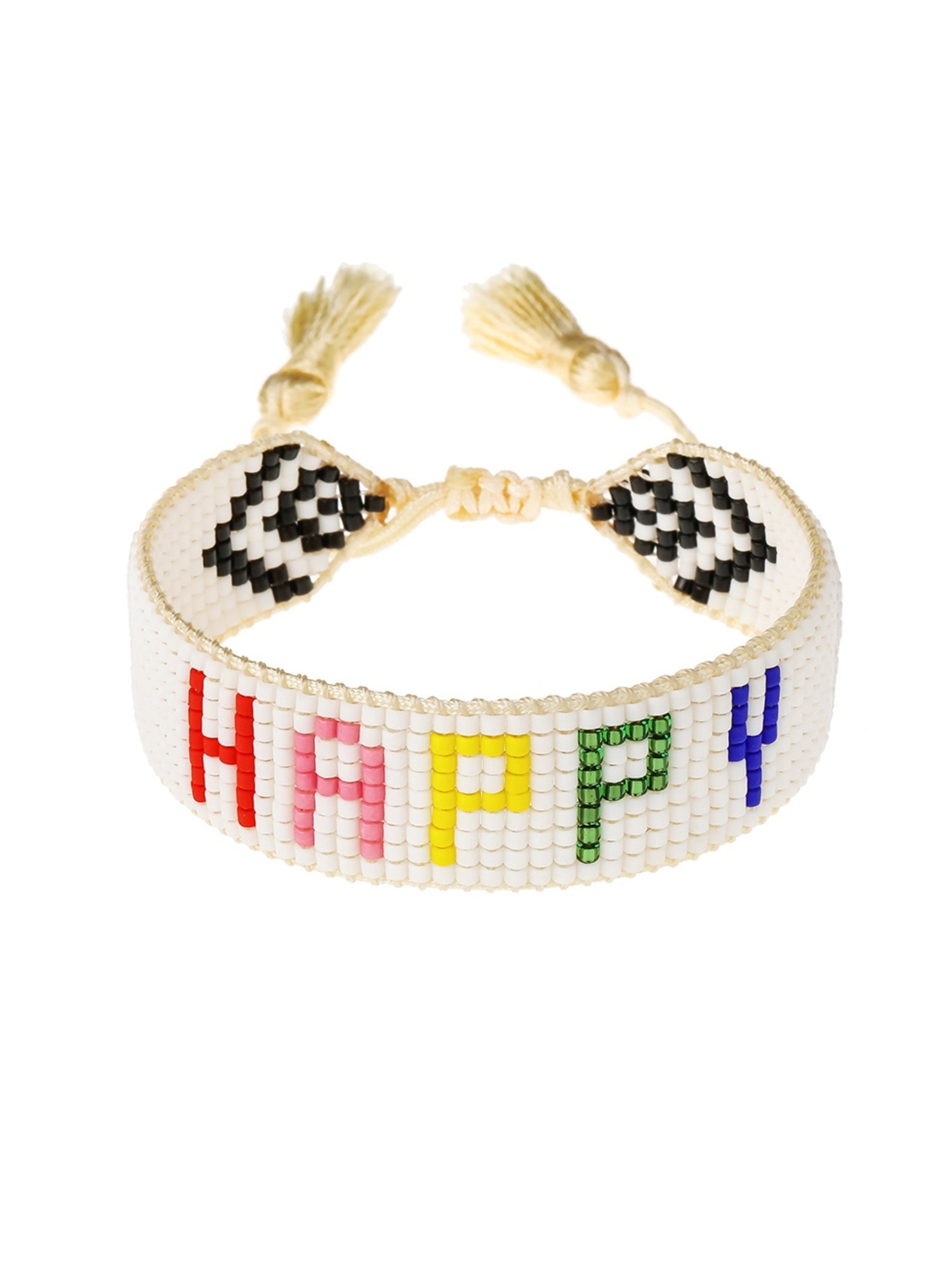 Gap HART Rainbow HAPPY Beaded Bracelet