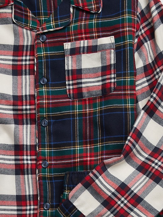 2 of 8 showing, with the color multi red plaid of product Kids 100% Recycled Plaid PJ Set