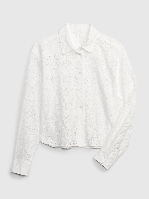 Image number 6 showing, Lace Cropped Shirt