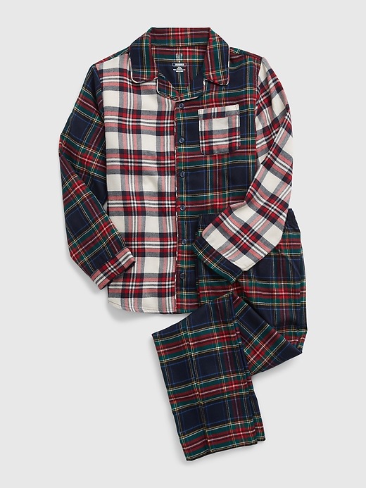 Image number 1 showing, Kids 100% Recycled Plaid PJ Set