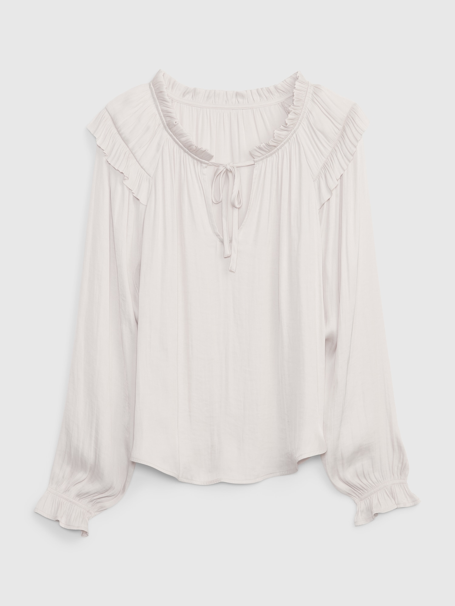 GAP Women's Short Sleeve Ruffle Top - Lightweight Breathable Blouse For Casual Wear