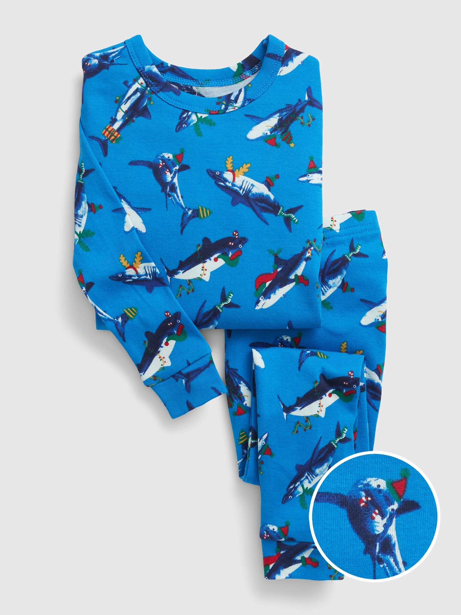 babyGap 100 Organic Cotton Holiday Shark PJ Set Gap