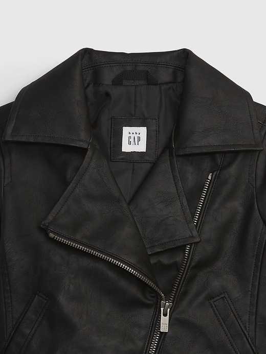 Image number 3 showing, Toddler Faux-Leather Moto Jacket