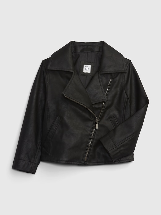 Image number 1 showing, Toddler Faux-Leather Moto Jacket