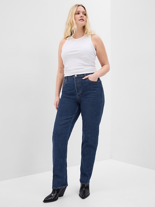 Image number 4 showing, High Rise Cheeky Straight Jeans With Washwell
