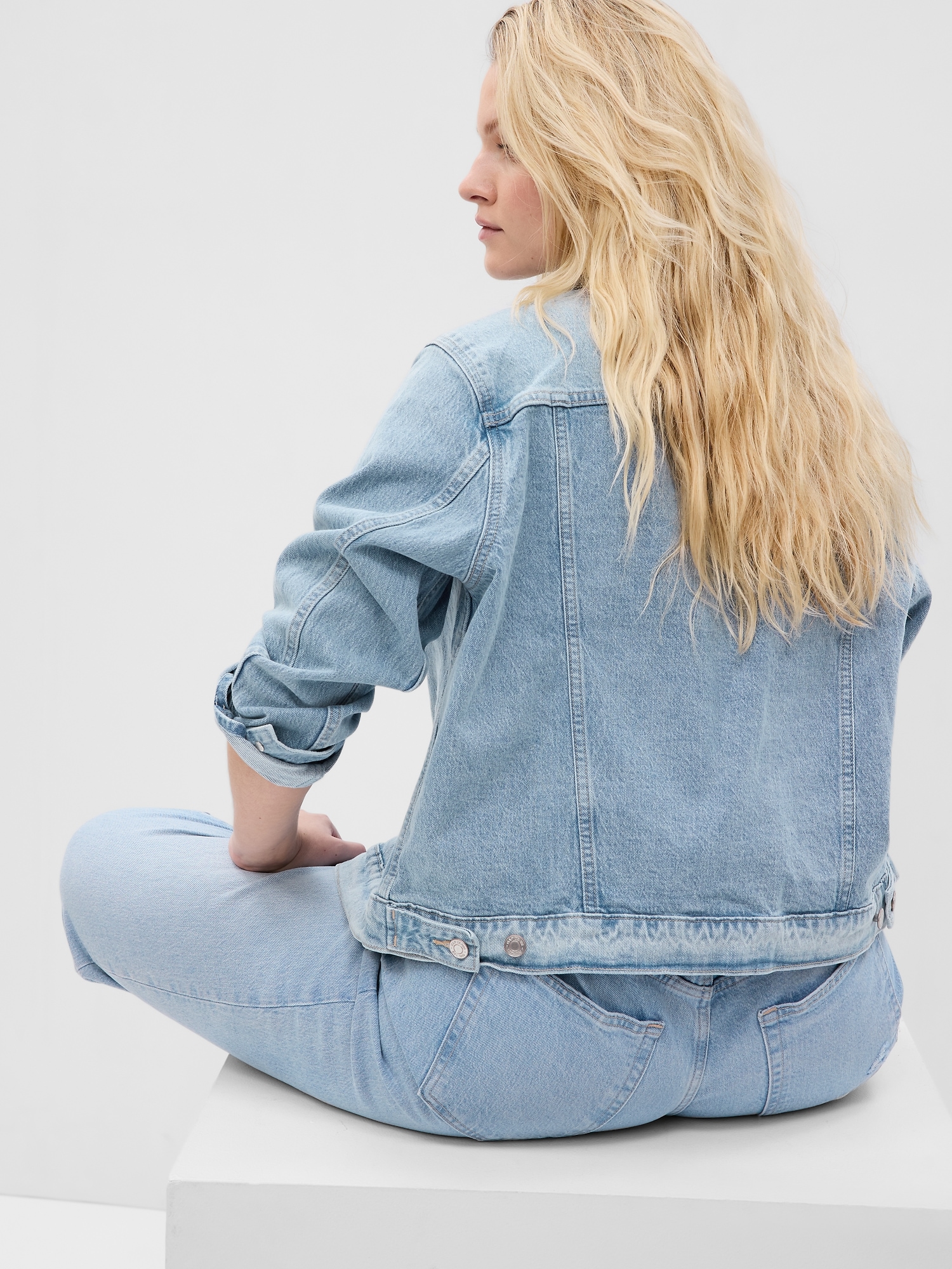 ASOS DESIGN oversized denim jacket in tinted light wash blue | ASOS