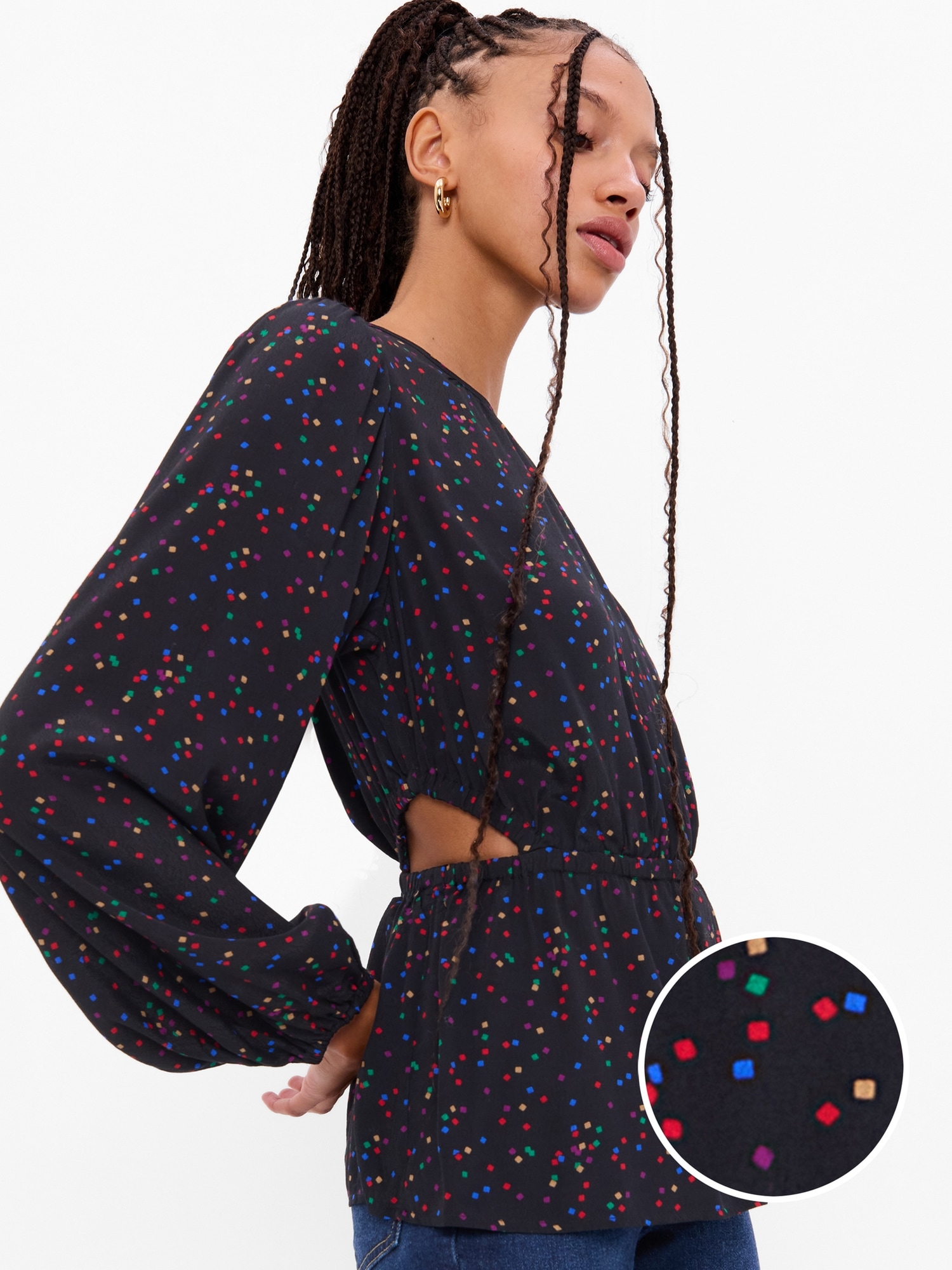 Gap Peplum Cutout Top multi. 1 Gap Peplum Cutout Top multi. 1