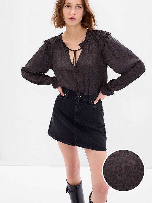tie front ruffle top