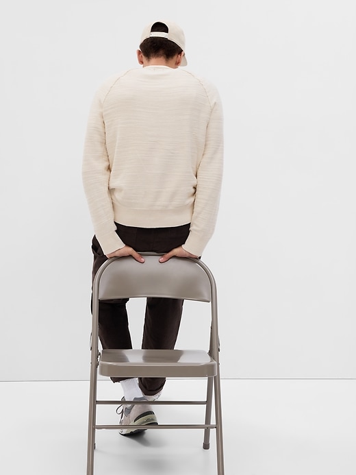 Image number 2 showing, Slub Cotton Raglan Crewneck Sweater