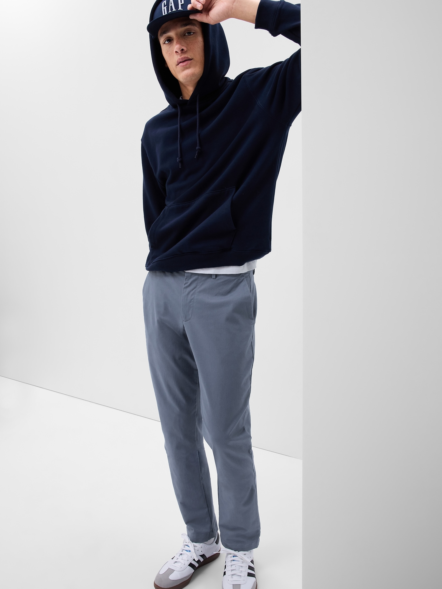 Gap Modern Khakis in Slim Fit with GapFlex blue. 1 Gap Modern Khakis in Slim Fit with GapFlex blue. 1