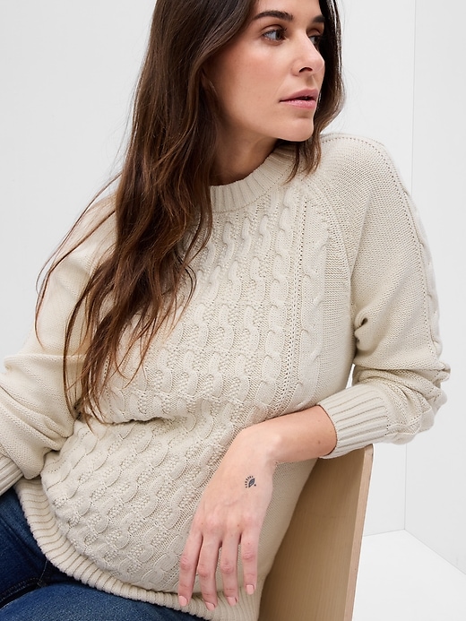 View large product image 1 of 1. Maternity Cable-Knit Sweater